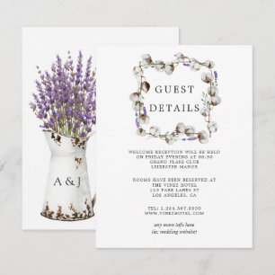 D'accompagnement Carte de détails pour invité de mariage en aquarel