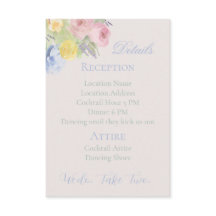 Carte de détails pour un deuxième mariage romantiq