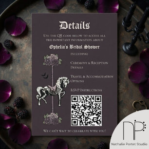 D'accompagnement Carte de détails QR Cheval squelette prune foncé