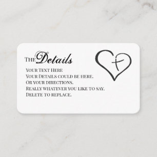 D'accompagnement Carte de détails religieux Black Crossed Heart