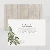 D'accompagnement Carte de détails Rustic Mariage Sprigs (Devant / Derrière)