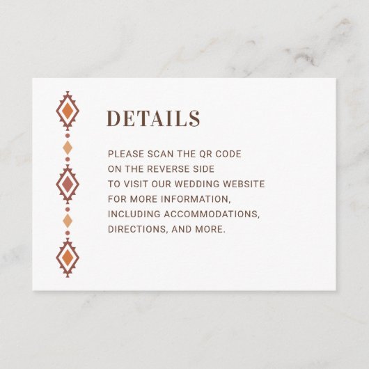 D'accompagnement Carte de détails Rustique Western Mariage avec cod (Devant)