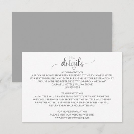 D'accompagnement Carte de détails sur la calligraphie à huile d'arg (Devant / Derrière)