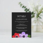 D'accompagnement Carte de détails sur le Mariage d'aquarelle Anemon (Debout devant)