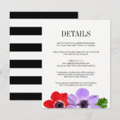 D'accompagnement Carte de détails sur le Mariage d'aquarelle Anemon (Devant / Derrière)