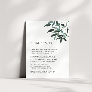 D'accompagnement Carte de détails sur le Mariage Harvest Sage