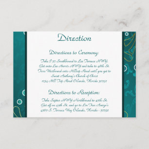 D'accompagnement Carte de direction 3,5 x 5 Arabe Turquoise