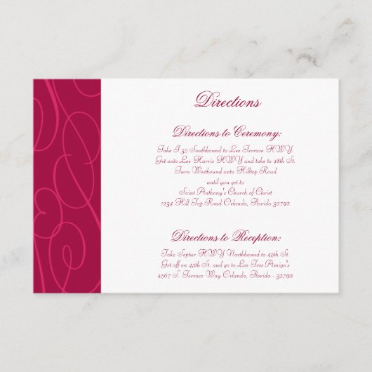 D'accompagnement Carte de direction 3,5 x 5 Boucles/torons rose fra (Devant)