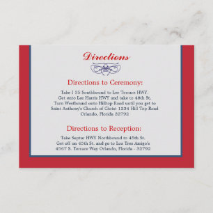 D'accompagnement Carte de direction 3,5 x 5 White Dove Red Blue BG