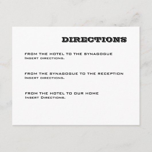 D'accompagnement Carte de direction Ashton Bar Mitzvah (Devant)