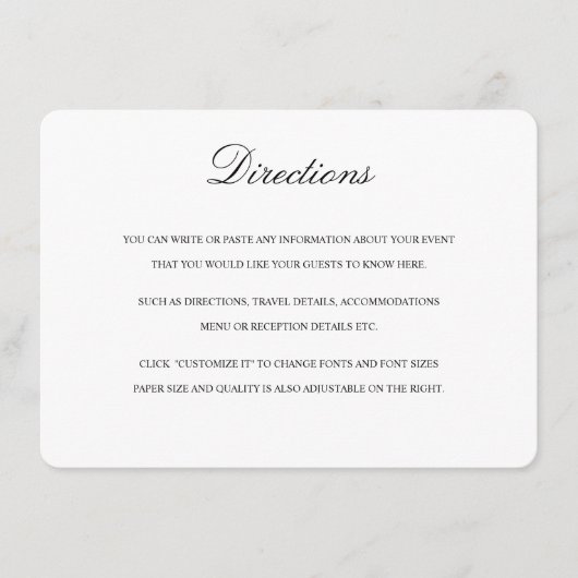 D'accompagnement Carte de direction avec carte en noir et blanc (Devant)