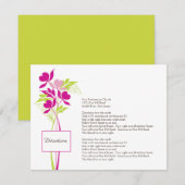 D'accompagnement Carte de direction de bouquet élégant rose et vert (Devant / Derrière)