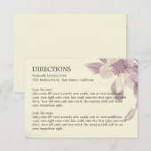 D'accompagnement Carte de direction de la florale d'aquarelle (Devant / Derrière)