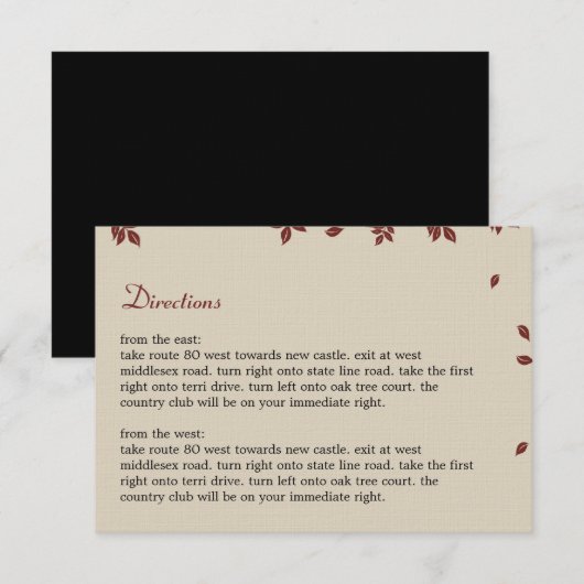 D'accompagnement Carte de direction de l'arbre de chêne (Devant / Derrière)