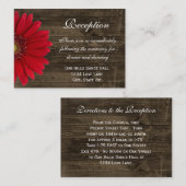 D'accompagnement Carte de direction de mariage Red Gerber Daisy (Devant / Derrière)