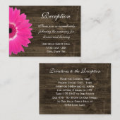 D'accompagnement Carte de direction de mariage rose chaud (Devant / Derrière)