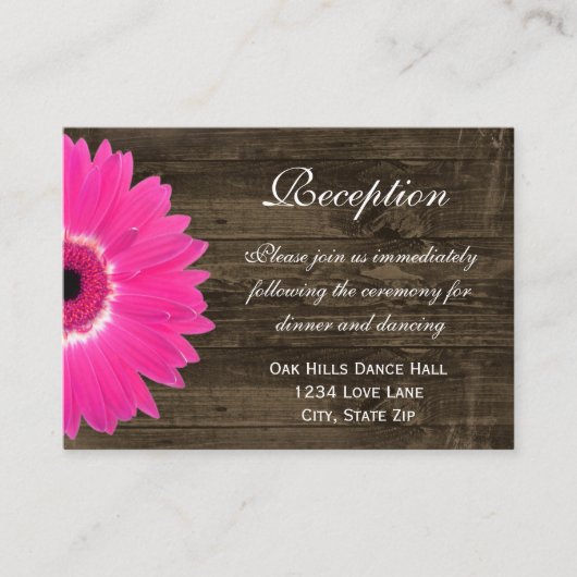 D'accompagnement Carte de direction de mariage rose chaud (Devant)