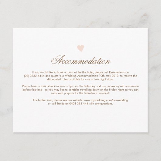 D'accompagnement Carte de direction du Mariage Big Heart (Devant)