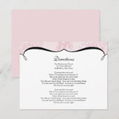 D'accompagnement Carte de direction en dentelle rose élégante (Devant / Derrière)