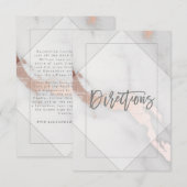 D'ACCOMPAGNEMENT CARTE DE DIRECTION MARIAGE MARBRE ET OR ROSE (Devant / Derrière)