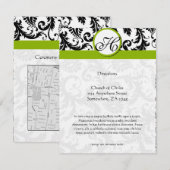 D'accompagnement Carte de direction Mariage Monogram Black Damask S (Devant / Derrière)