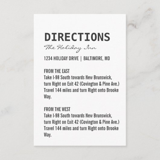 D'accompagnement Carte de direction | Nous (Devant)
