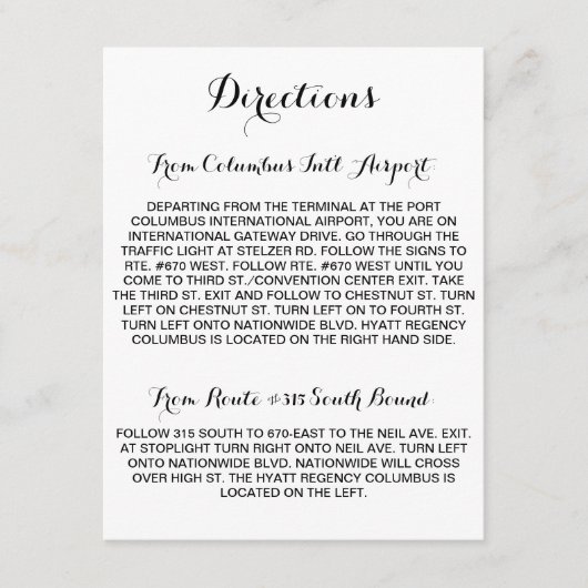 D'accompagnement Carte de directions de calligraphie (Devant)