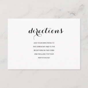 D'accompagnement Carte de directions de mariage élégante et moderne