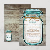 D'accompagnement Carte de directions de mariage en bois rustique et (Devant / Derrière)