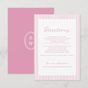 D'accompagnement Carte de directions de mariage rose chic et prépa