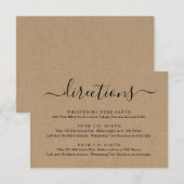 D'accompagnement Carte de directions - Papier kraft simple (Devant / Derrière)