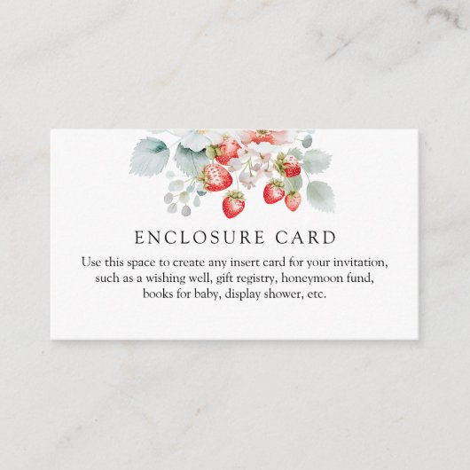 D'accompagnement Carte de douche de fraise (Devant)