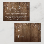 D'accompagnement Carte de douche de mariée sans emballage Rustic Wo (Devant / Derrière)
