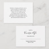 D'accompagnement Carte de douche nuptiale à écran blanc simple + ét (Devant / Derrière)