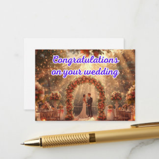 D'accompagnement Carte de félicitations de mariage élégante