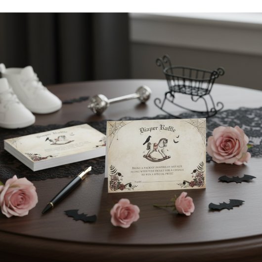 D'accompagnement Carte de fermeture à rabat de Baby shower gothique