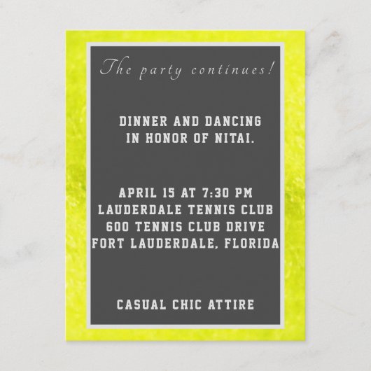 D'accompagnement Carte de fermeture de tennis Fuzzies (Devant)