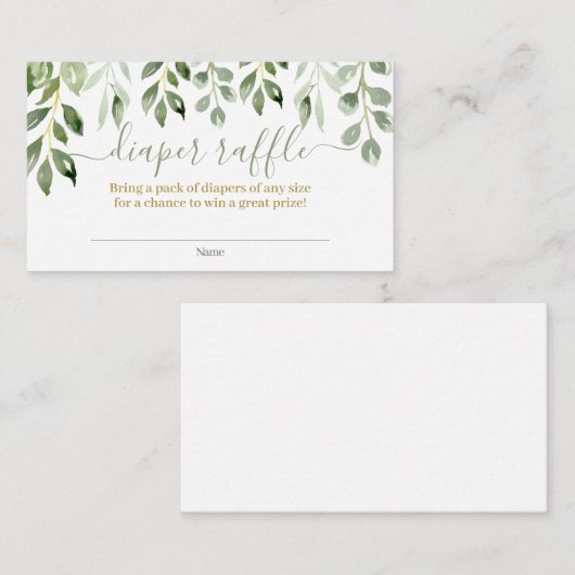 D'accompagnement Carte de fermeture Feuille de couches vertes (Devant / Derrière)