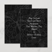 D'accompagnement Carte de fermeture papillon Filigree en noir (Devant / Derrière)