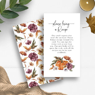 D'accompagnement Carte de fête prénuptiale d'automne avec une recet