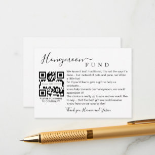 D'accompagnement Carte de fonds de lune de miel avec QR