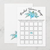 D'accompagnement Carte de jeu Bingo de bingo de fleurs d'aquarelle  (Devant / Derrière)