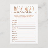 D'accompagnement Carte de jeu de Baby shower Word Scramble neutre (Devant)
