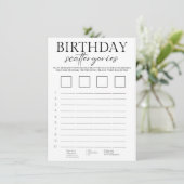 D'accompagnement Carte de jeu minimaliste d'anniversaire (Debout devant)