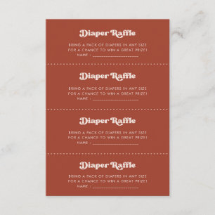 D'accompagnement Carte de jeu Retro Stylish Terracotta Diaper Raffl