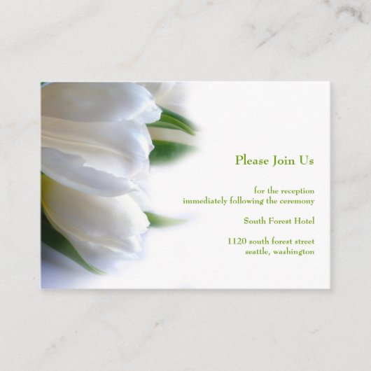 D'accompagnement Carte de la réception de mariage (Devant)