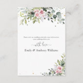 D'accompagnement Carte de la réception de mariage de verdure (Dos)