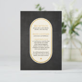D'accompagnement Carte de la réception de mariage noir et or (Debout devant)