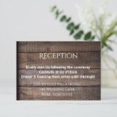 D'accompagnement Carte de la réception de mariage rustique en bois (Debout devant)