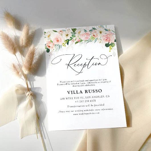 D'accompagnement Carte de la réception Ethereal Blush Wedding